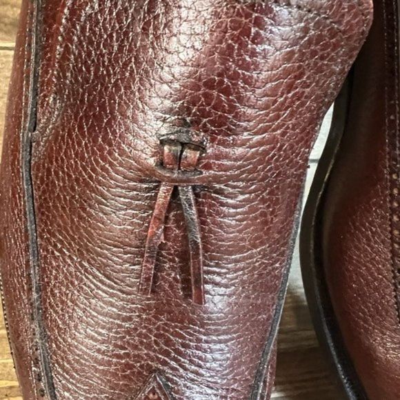 Mens Florsheim Made in USA Brown Leather Wingtip Tasseled Loafers Shoes 11 C GUC - Picture 5 of 8